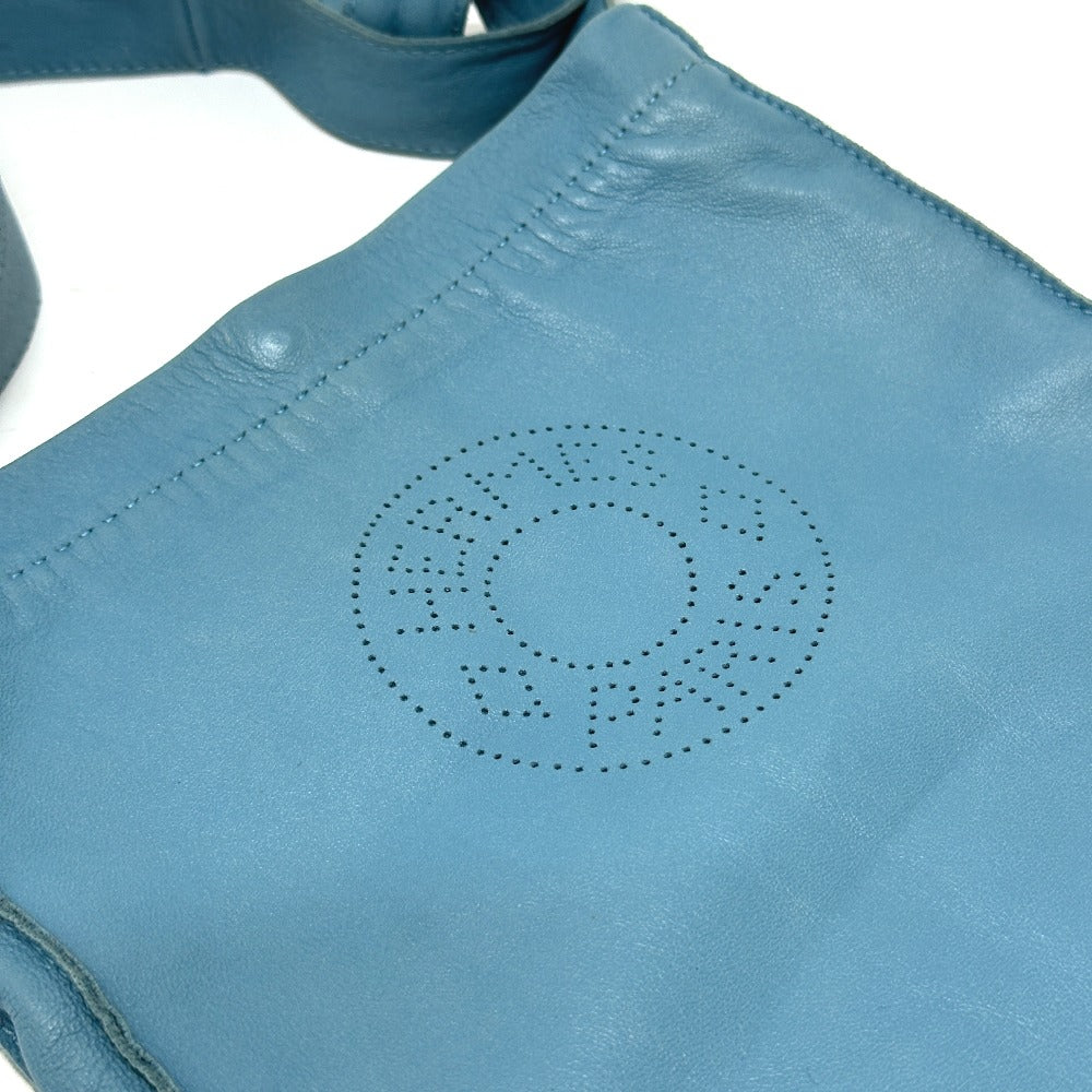 Hermes Shoulder Bag Leather Blue Crude Cell