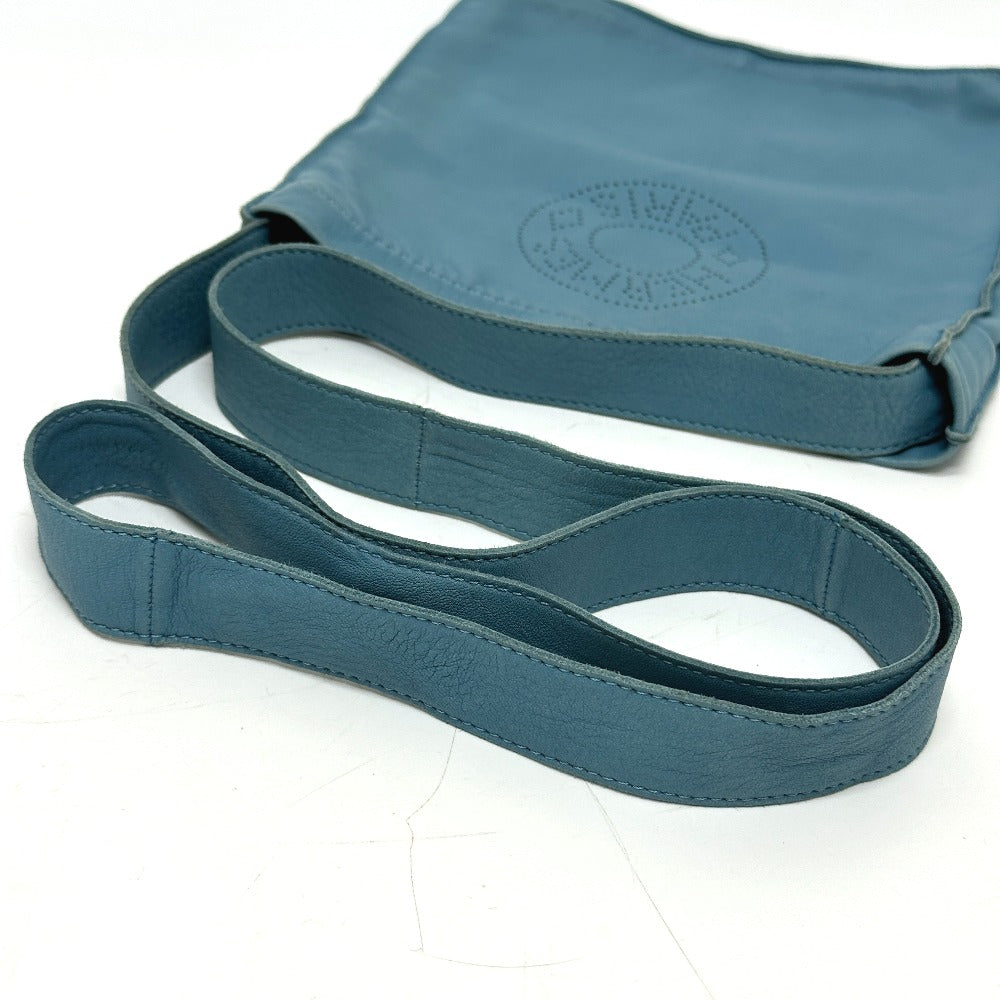 Hermes Shoulder Bag Leather Blue Crude Cell