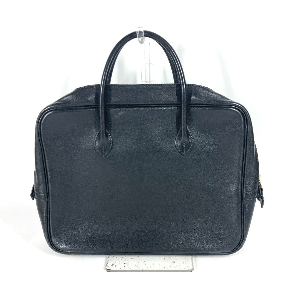 Hermes Business Bag Leather Black Eiffel Mens