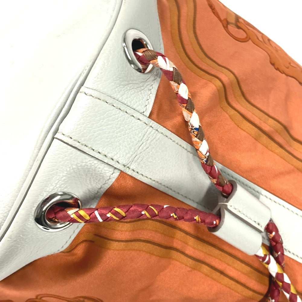 Hermes Shoulder Bag Silk, Leather Orange Shoulder Soie Cool 22 Brides De Gala Women
