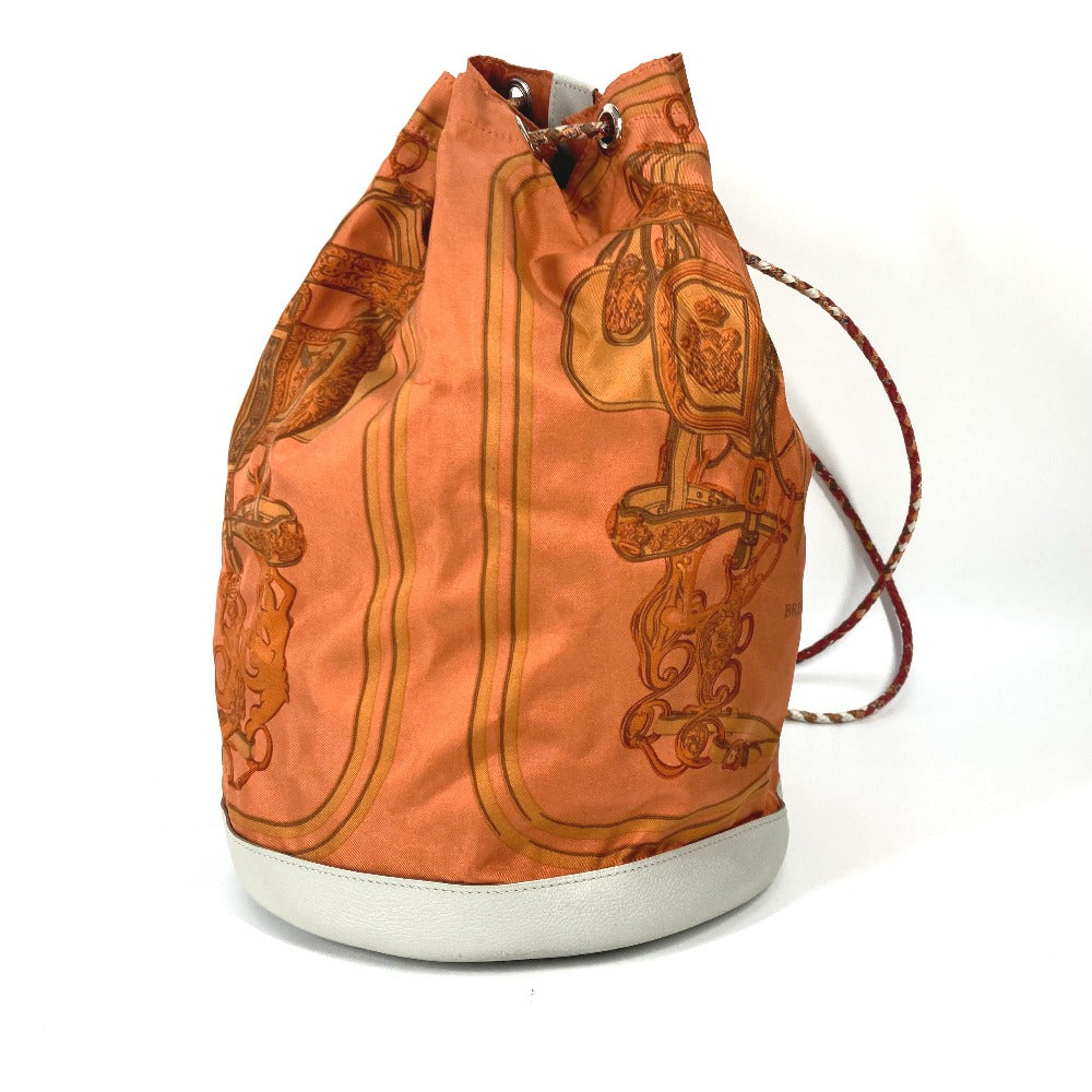 Hermes Shoulder Bag Silk, Leather Orange Shoulder Soie Cool 22 Brides De Gala Women