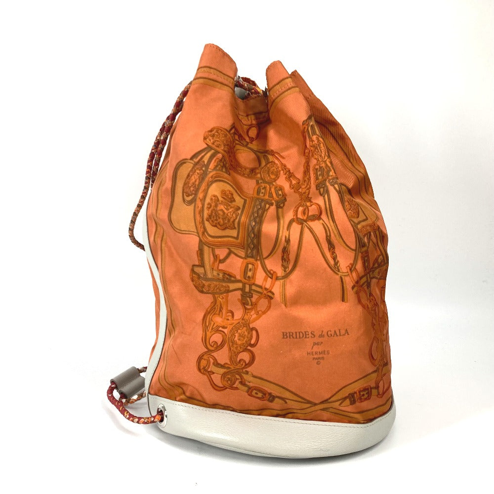 Hermes Shoulder Bag Silk, Leather Orange Shoulder Soie Cool 22 Brides De Gala Women