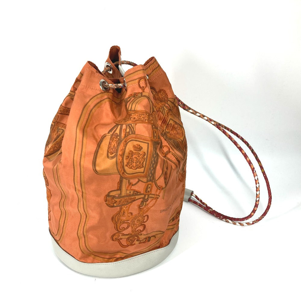 Hermes Shoulder Bag Silk, Leather Orange Shoulder Soie Cool 22 Brides De Gala Women