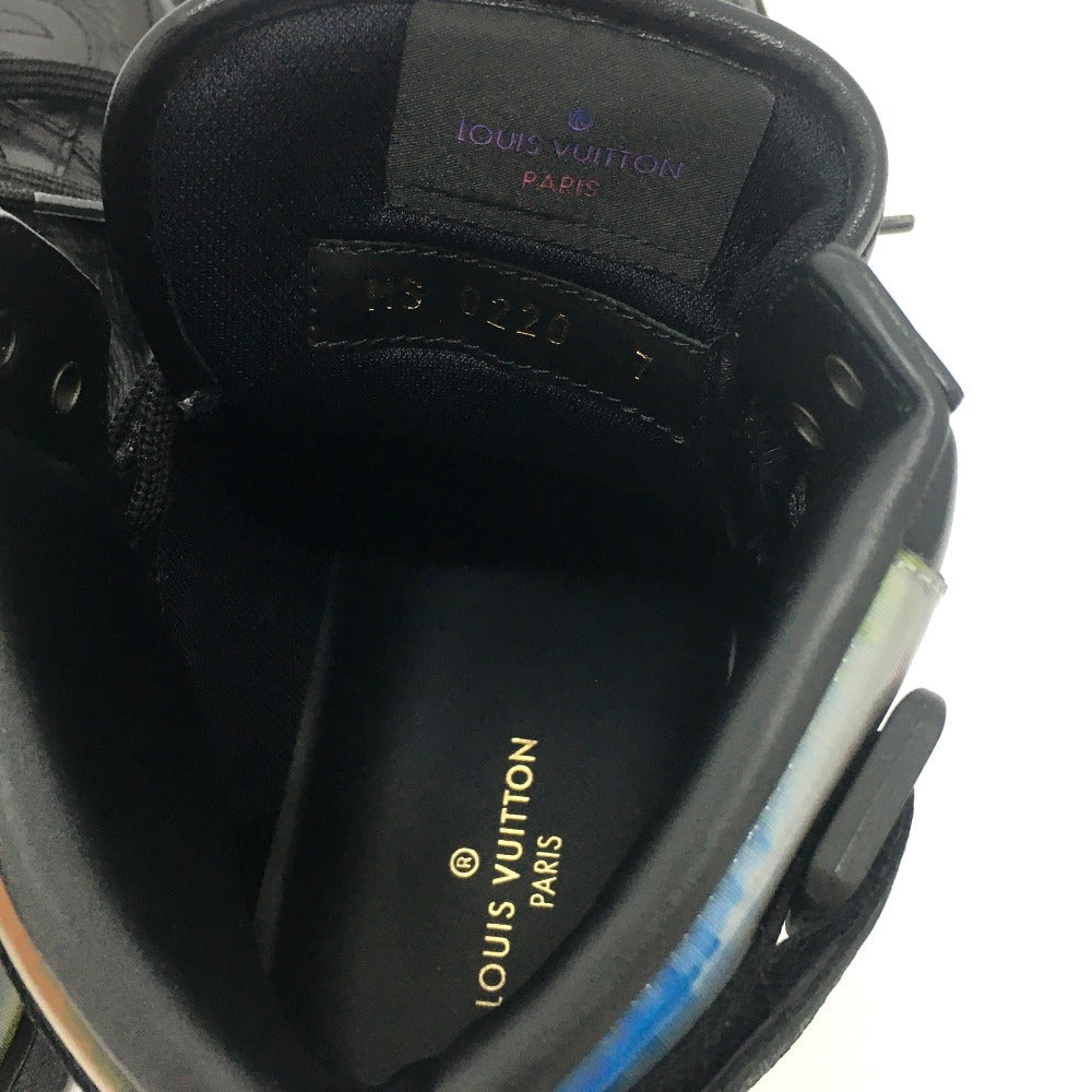 Louis Vuitton Sneakers 1A7S6R Leather Black Rivoli Line Monogram Mens 7