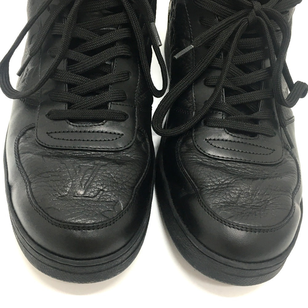Louis Vuitton Sneakers 1A7S6R Leather Black Rivoli Line Monogram Mens 7