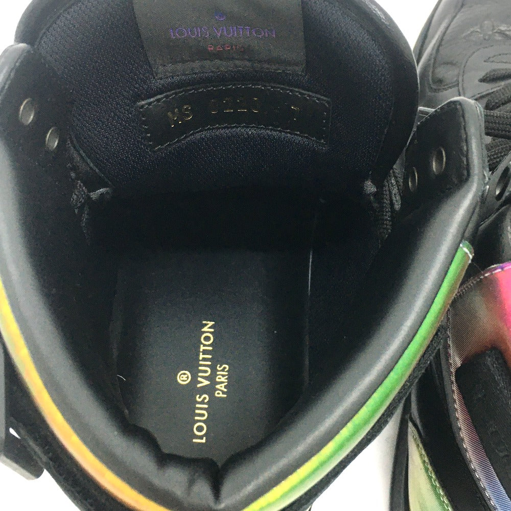 Louis Vuitton Sneakers 1A7S6R Leather Black Rivoli Line Monogram Mens 7