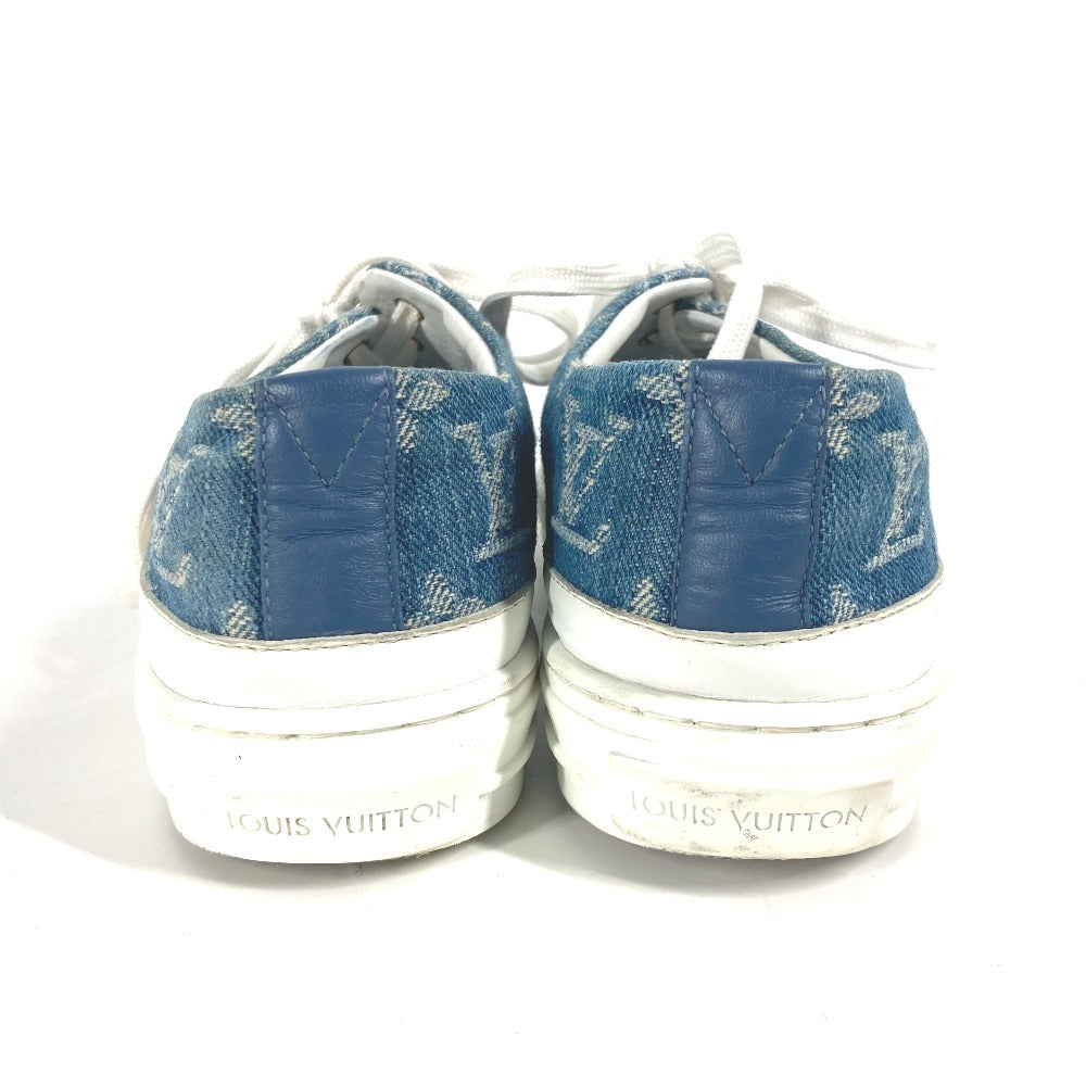 Louis Vuitton Sneakers Monogram Denim Blue Monogram Denim Shoes Shoe Laces Women 36.5