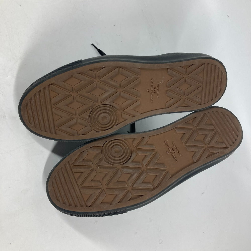 Louis Vuitton Sneakers Leather Black Rainbow Logo Mens 8 1/2