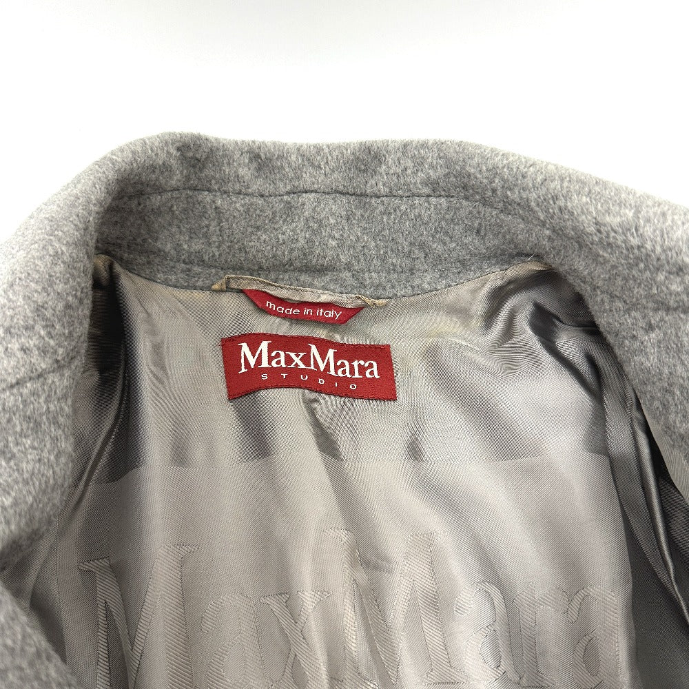 Max Mara Jacket Wool Gray Studio Wool Blend Double Breasted Tailored Jacket Women 36