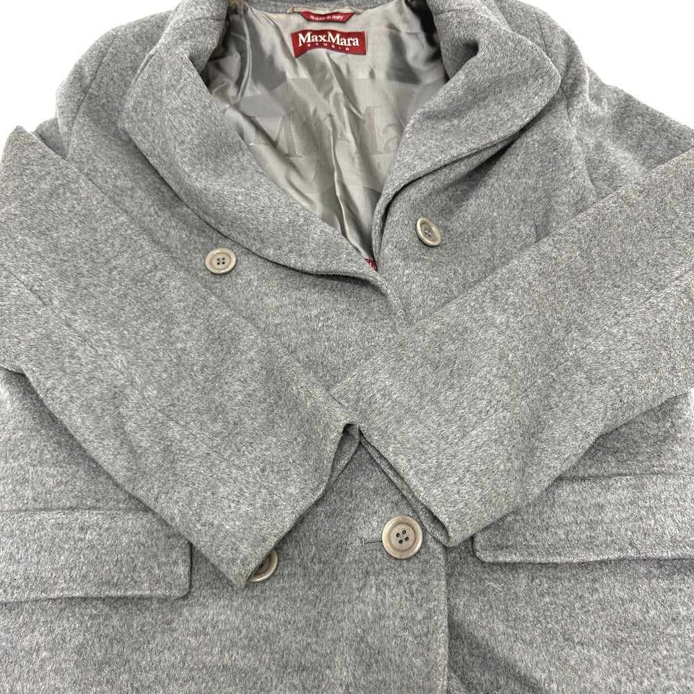 Max Mara Jacket Wool Gray Studio Wool Blend Double Breasted Tailored Jacket Women 36