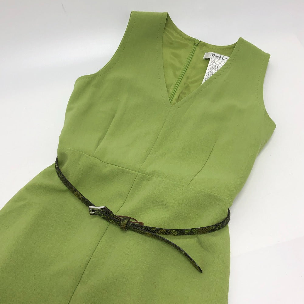 Max Mara One Piece Polyester Green Dress Belt Cardigan Women 32