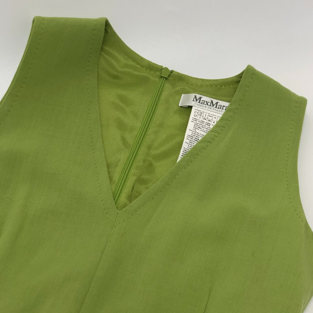 Max Mara One Piece Polyester Green Dress Belt Cardigan Women 32