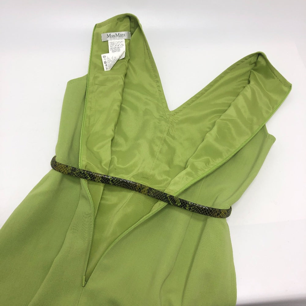 Max Mara One Piece Polyester Green Dress Belt Cardigan Women 32