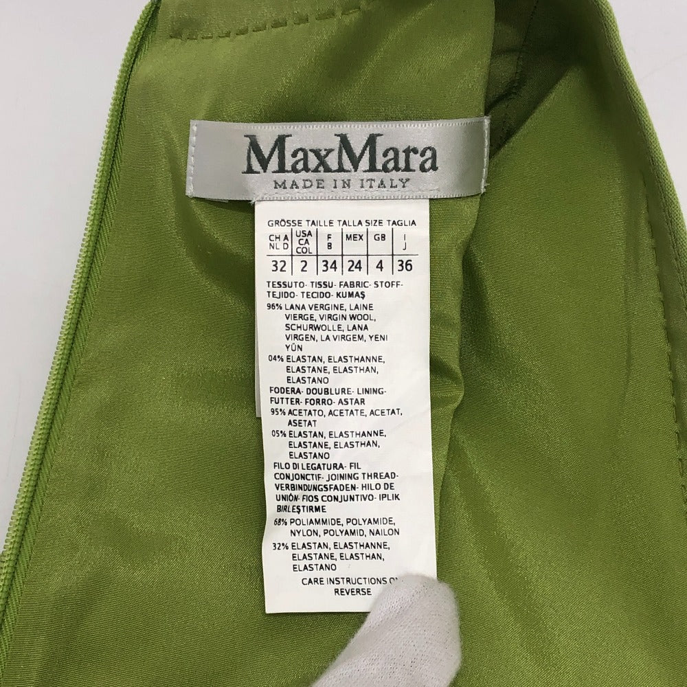 Max Mara One Piece Polyester Green Dress Belt Cardigan Women 32