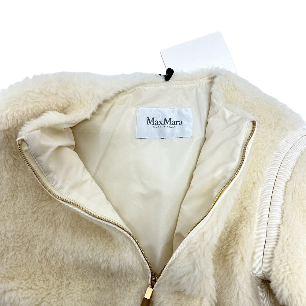 Max Mara Jacket 24110810216 Alpaca White Teddy Bear Apparel Women 36
