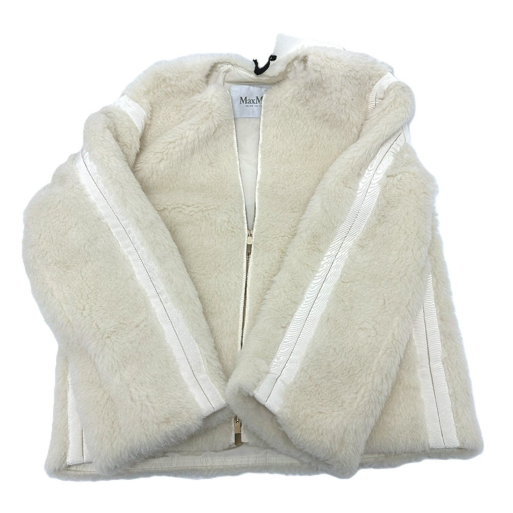 Max Mara Jacket 24110810216 Alpaca White Teddy Bear Apparel Women 36