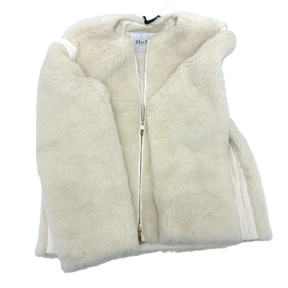 Max Mara Jacket 24110810216 Alpaca White Teddy Bear Apparel Women 36