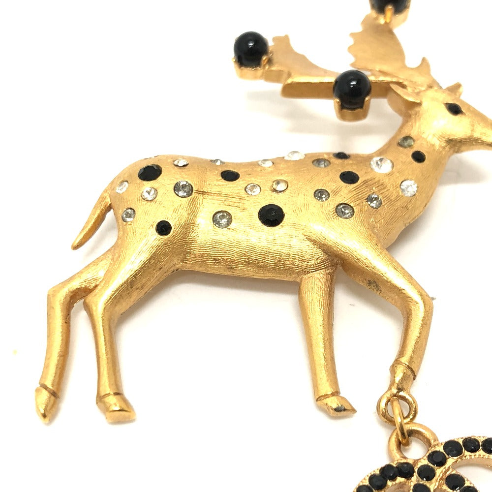 Chanel Brooch 01A Metal Gold Accessories Deer Coco Mark