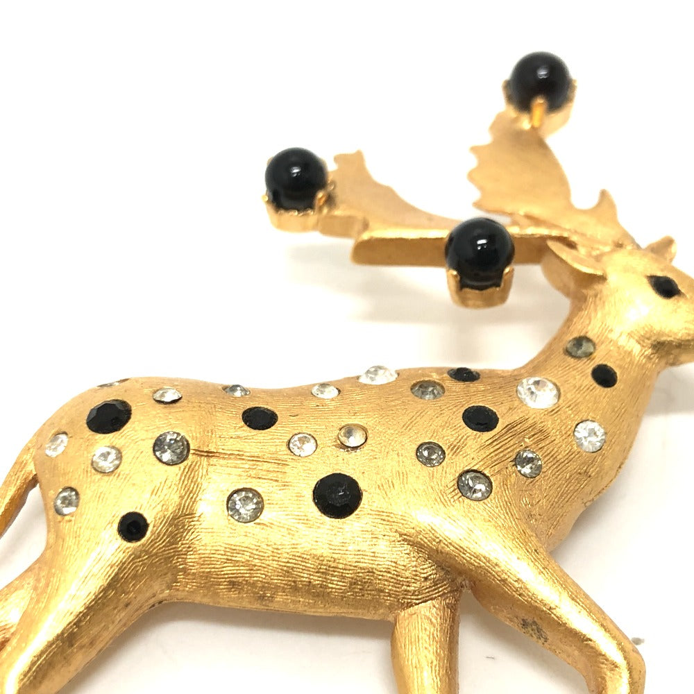 Chanel Brooch 01A Metal Gold Accessories Deer Coco Mark