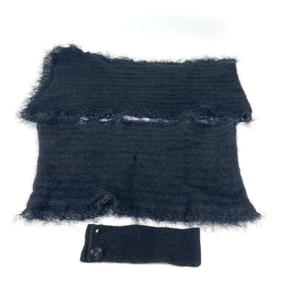 Chanel Scarf Rayon, Mohair Black P36906 Scarf, Snood And Collar 3-Piece Set Women