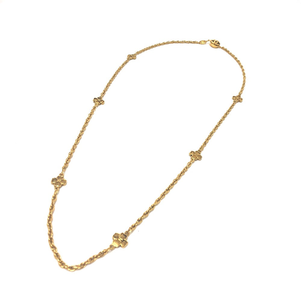 Chanel Necklace Metal Gold Clover Women