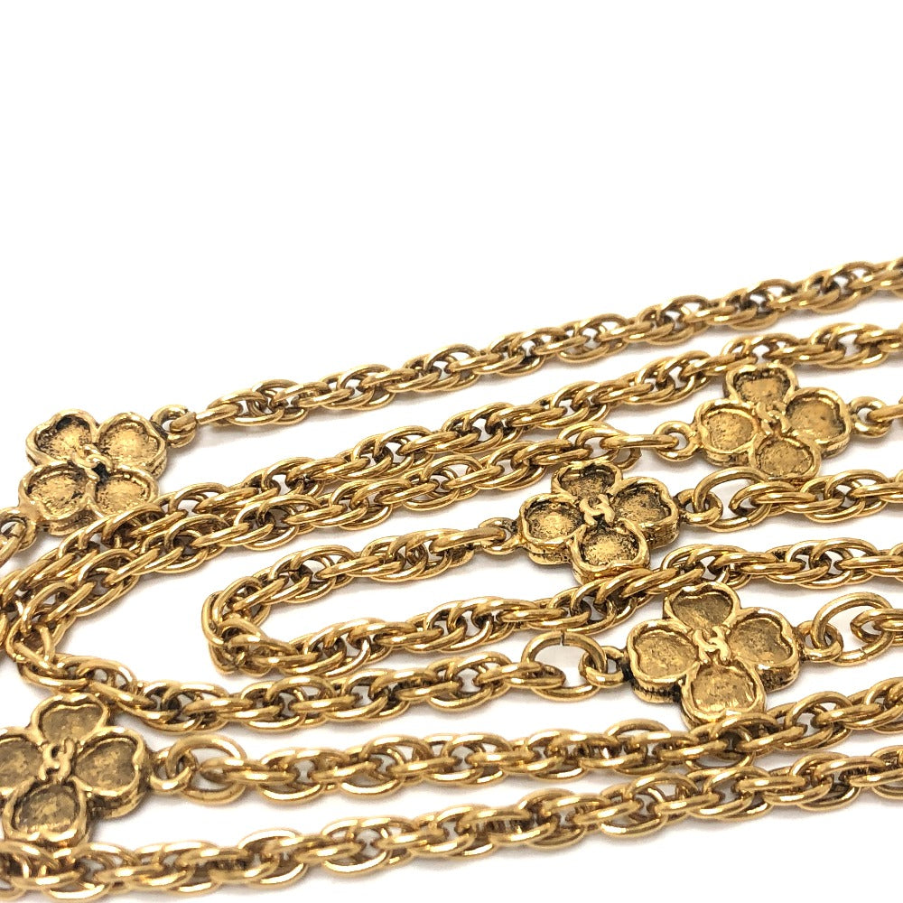 Chanel Necklace Metal Gold Clover Women