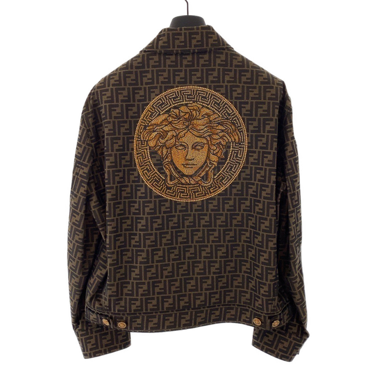 Fendi Tailored Jacket Polyester, Cotton Brown Zucca Pattern Medusa Jacquard Blazer Jacket Fendace