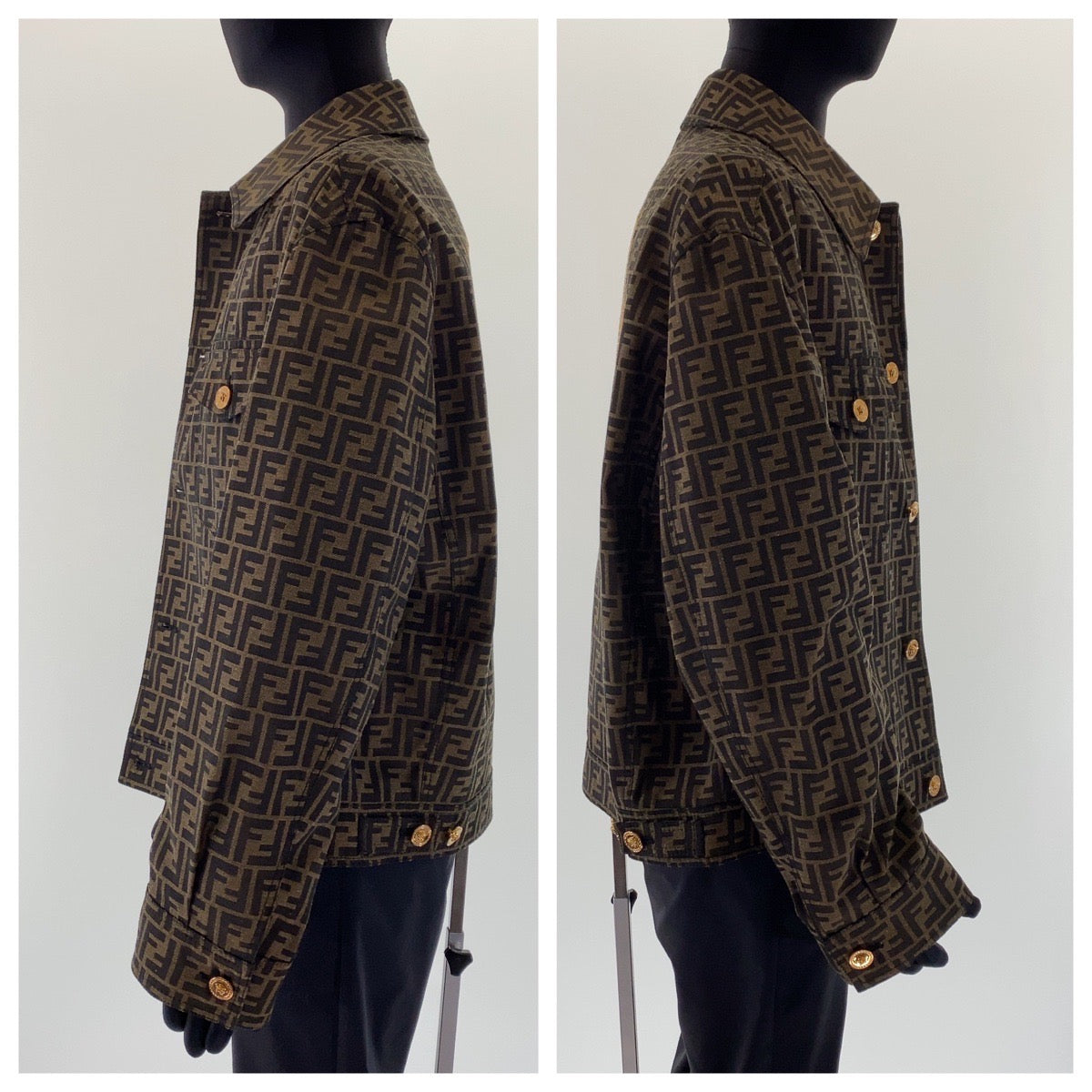 Fendi Tailored Jacket Polyester, Cotton Brown Zucca Pattern Medusa Jacquard Blazer Jacket Fendace
