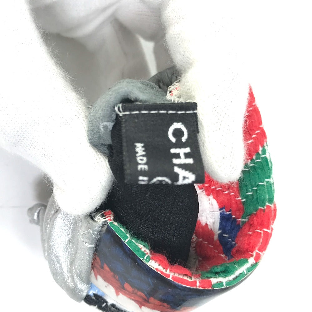 Chanel Glove Leather Silver 16S Gloves Cc Coco Mark Women