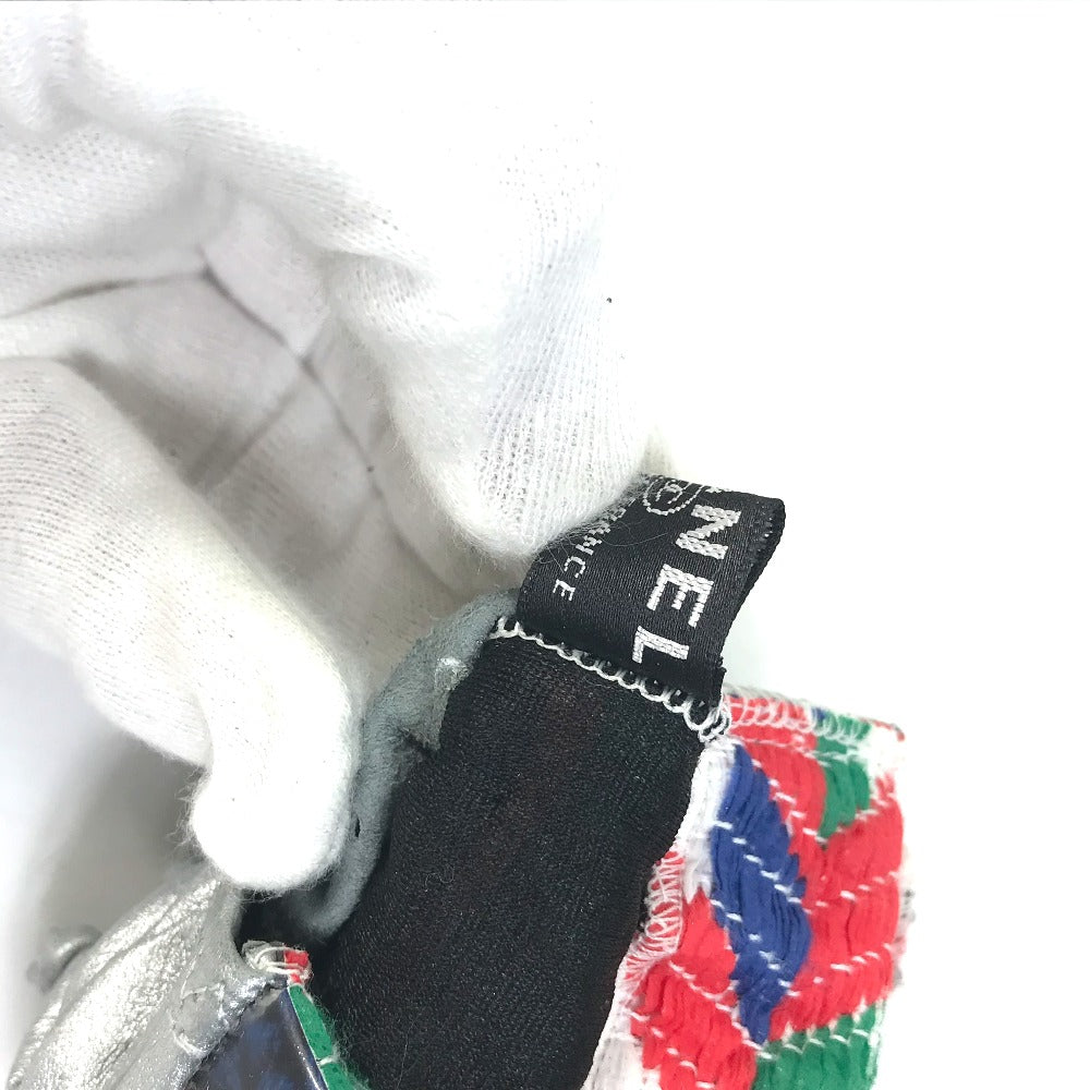 Chanel Glove Leather Silver 16S Gloves Cc Coco Mark Women