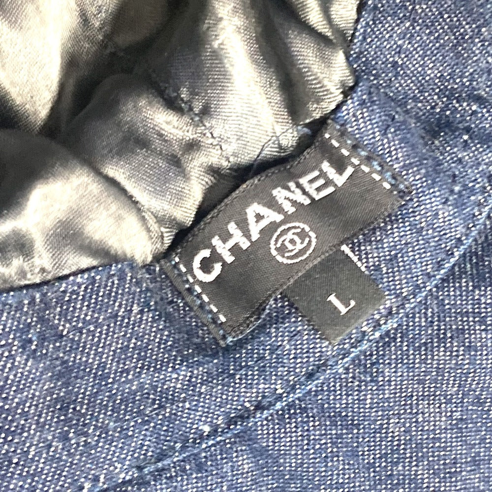 Chanel Hat Cotton Blue Denim Night Flight L