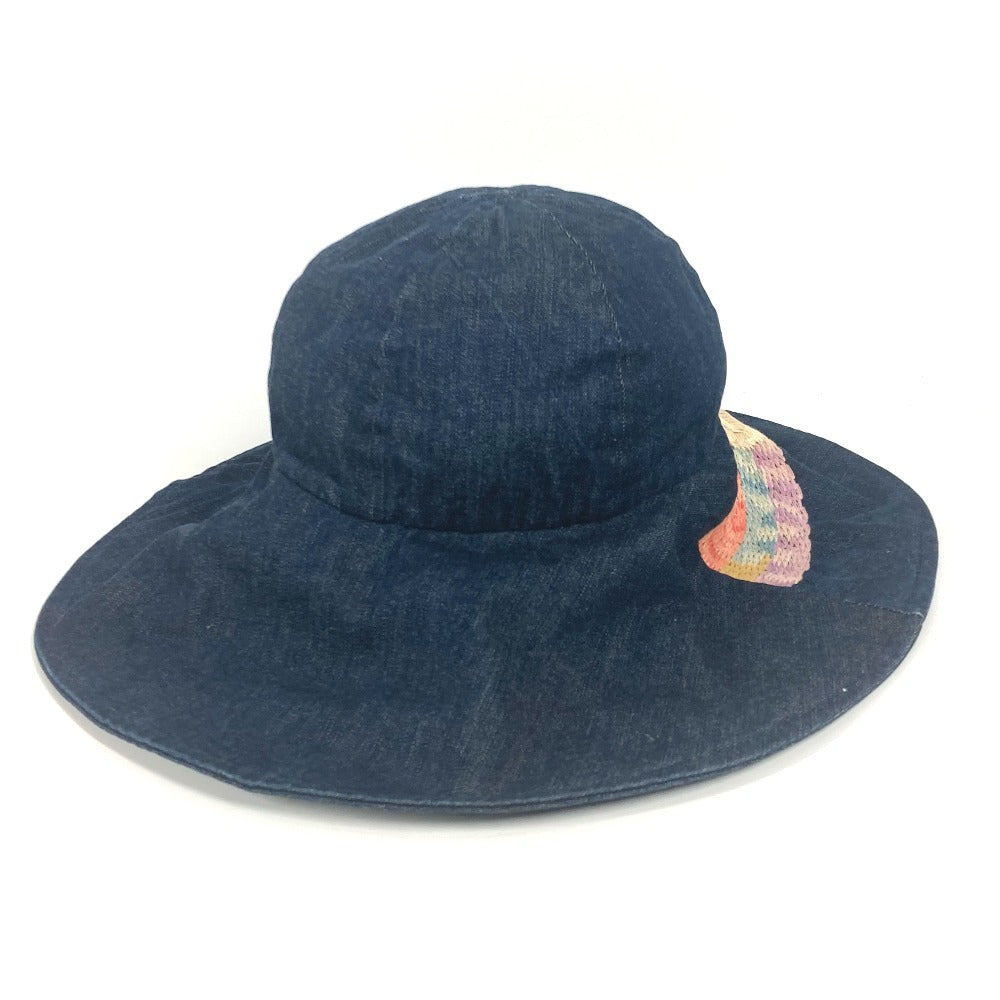 Chanel Hat Cotton Blue Denim Night Flight L