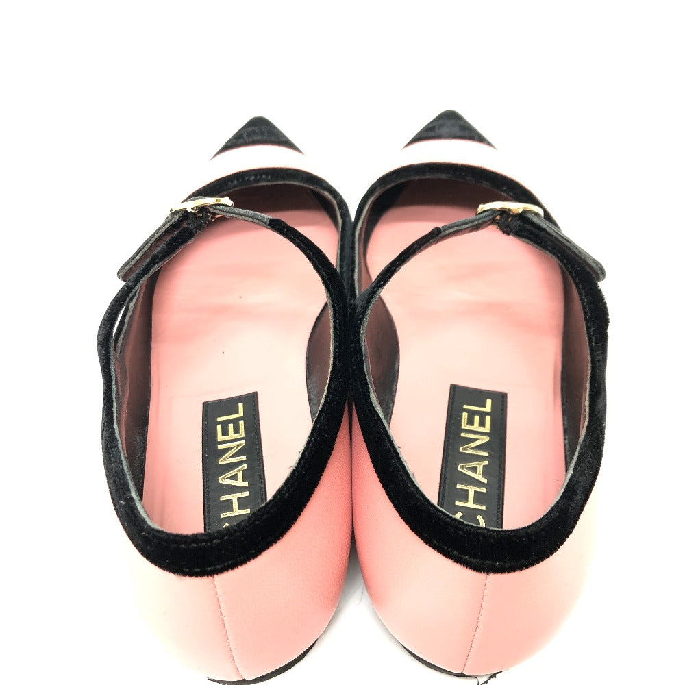 Chanel Pumps G39604 Lambskin, Velour Pink 22K Merry Jane Women 38