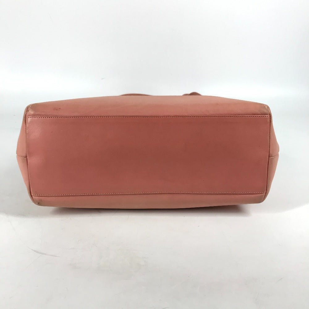 Chanel Tote Bag Leather Pink Shoulder Bag Cc Coco Mark Women