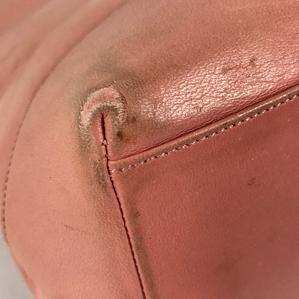 Chanel Tote Bag Leather Pink Shoulder Bag Cc Coco Mark Women