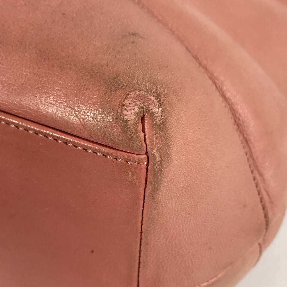 Chanel Tote Bag Leather Pink Shoulder Bag Cc Coco Mark Women