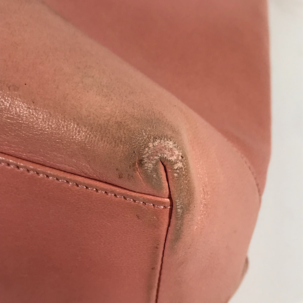 Chanel Tote Bag Leather Pink Shoulder Bag Cc Coco Mark Women