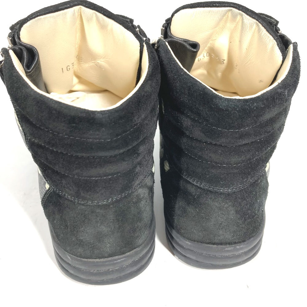 Chanel Sneakers G30243 Canvas / Leather Black 14A Star Fake Pearl Zip Star Women 35