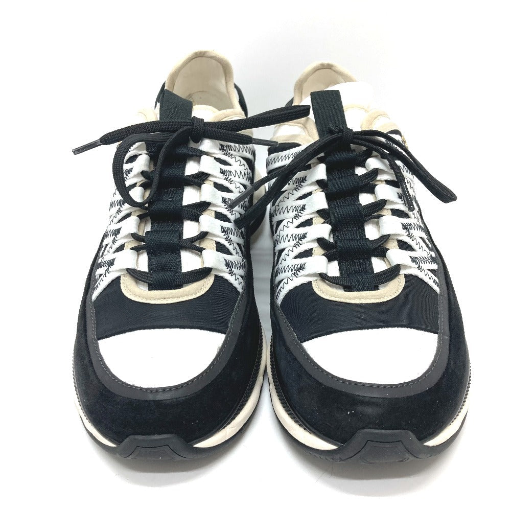 Chanel Sneakers G46260 Suede Black 25C Spindle Coco Mark Women 38