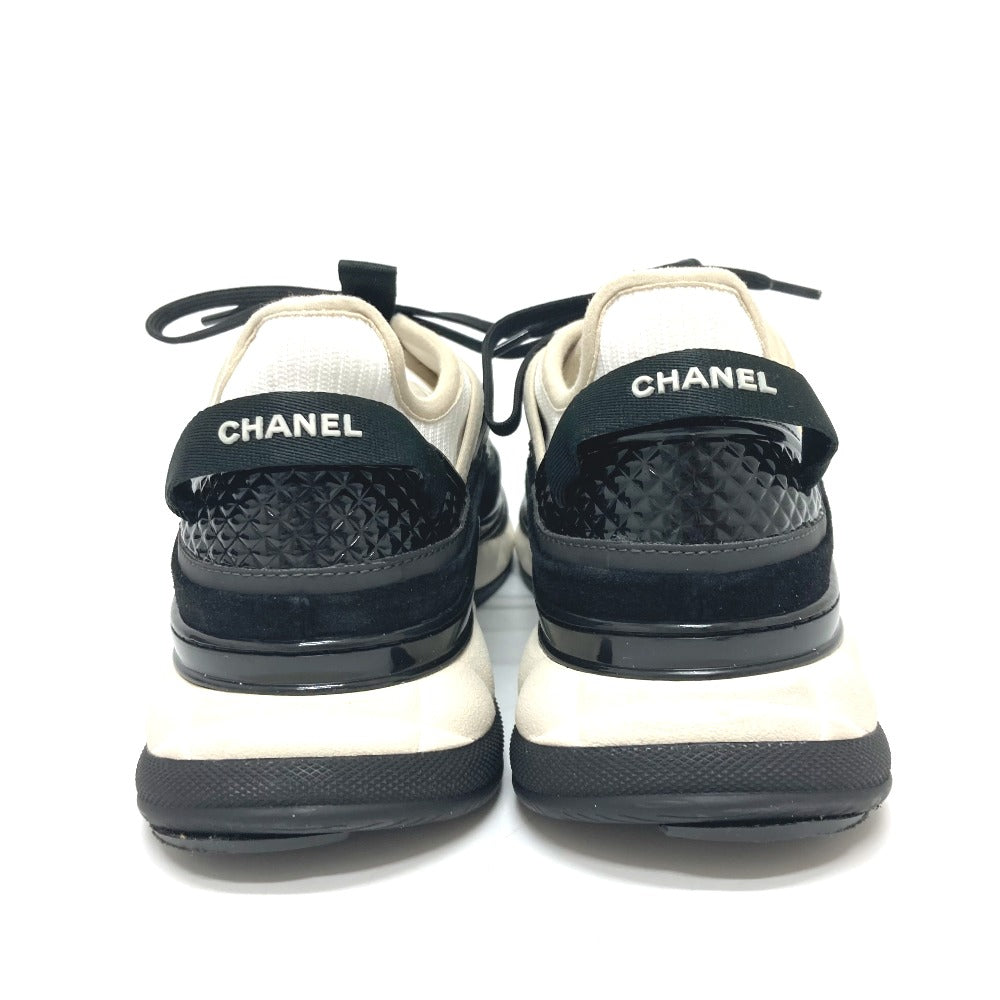 Chanel Sneakers G46260 Suede Black 25C Spindle Coco Mark Women 38