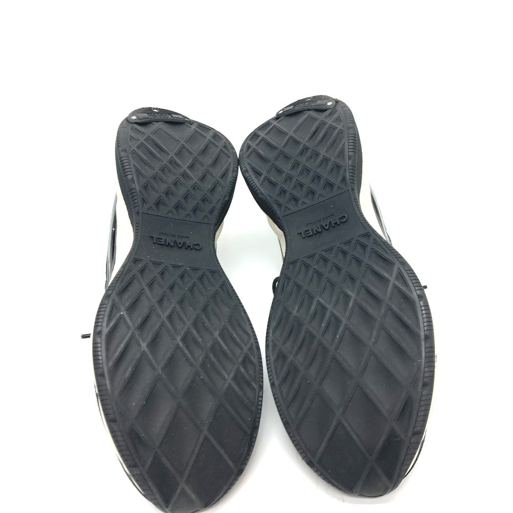 Chanel Sneakers G46260 Suede Black 25C Spindle Coco Mark Women 38
