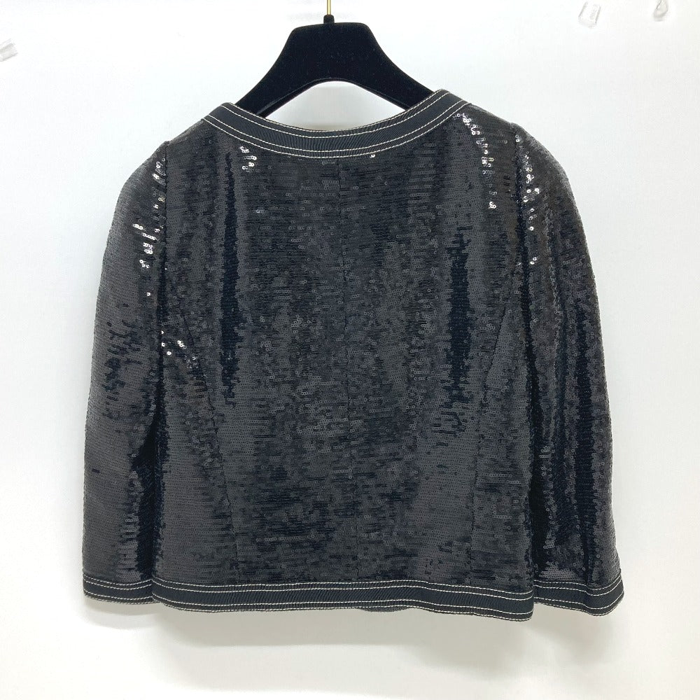Chanel Jacket P45044 Sequin Black Sequin Women 36