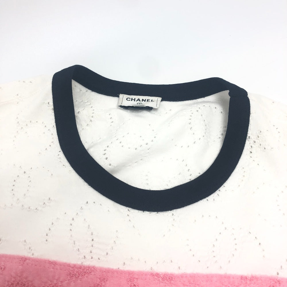 Chanel Short Sleeve T-Shirt P76438 Cotton White No.5 Star Coco Mark 34/36