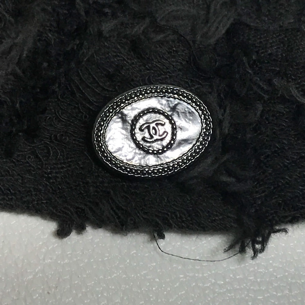 Chanel Camisole Cotton Black Apparel Sleeveless Camellia Motif Women 34