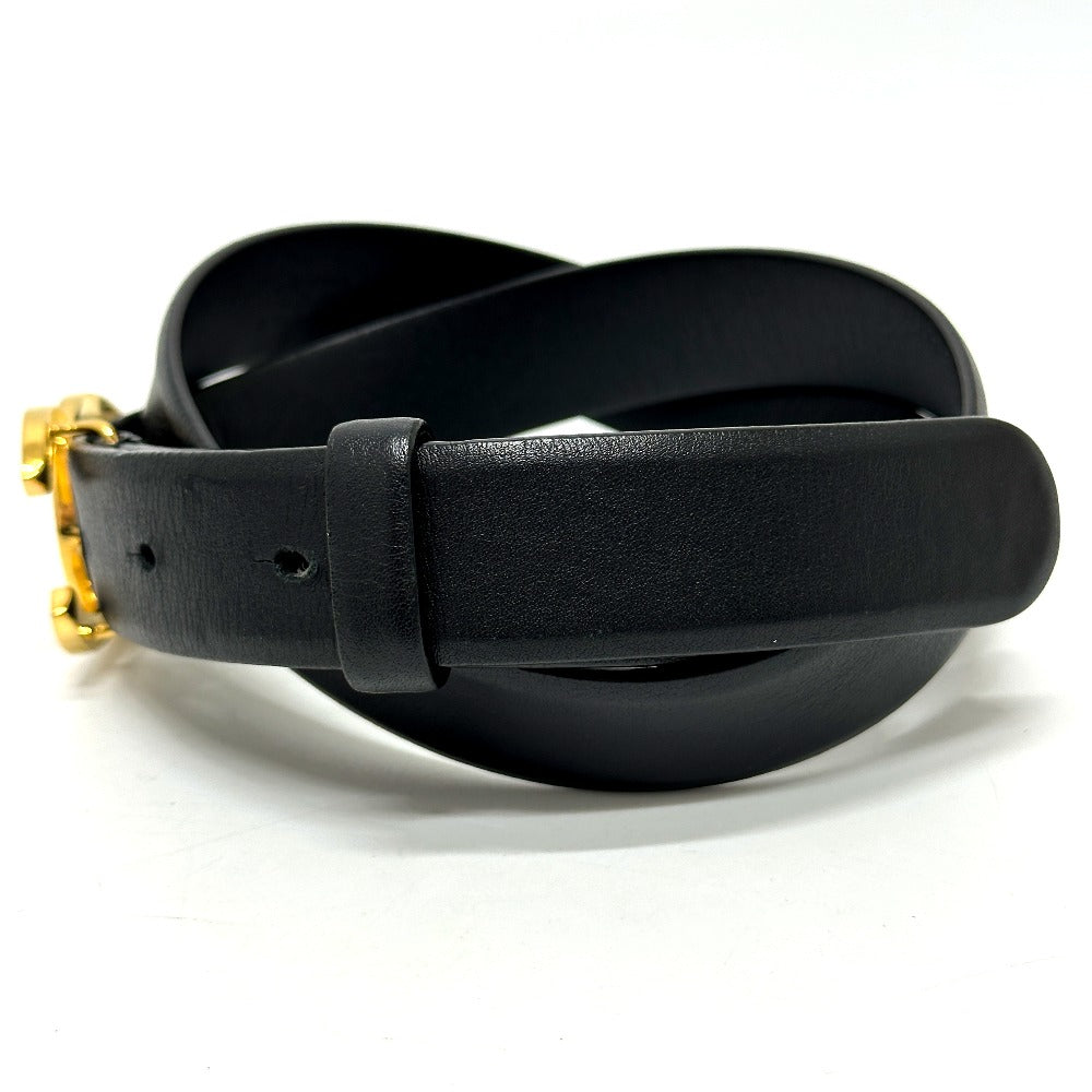 Chanel Belt Leather Black B20 Coco Mark Women 75/30