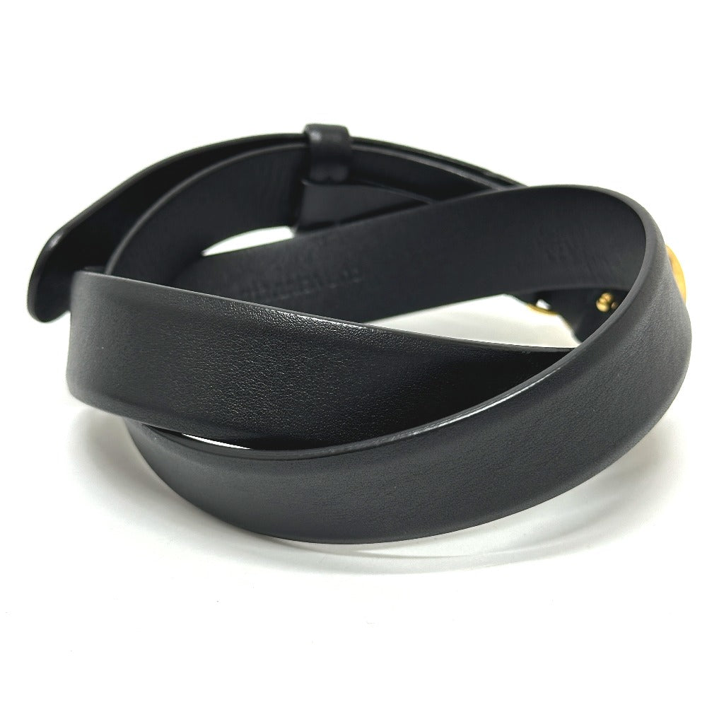 Chanel Belt Leather Black B20 Coco Mark Women 75/30