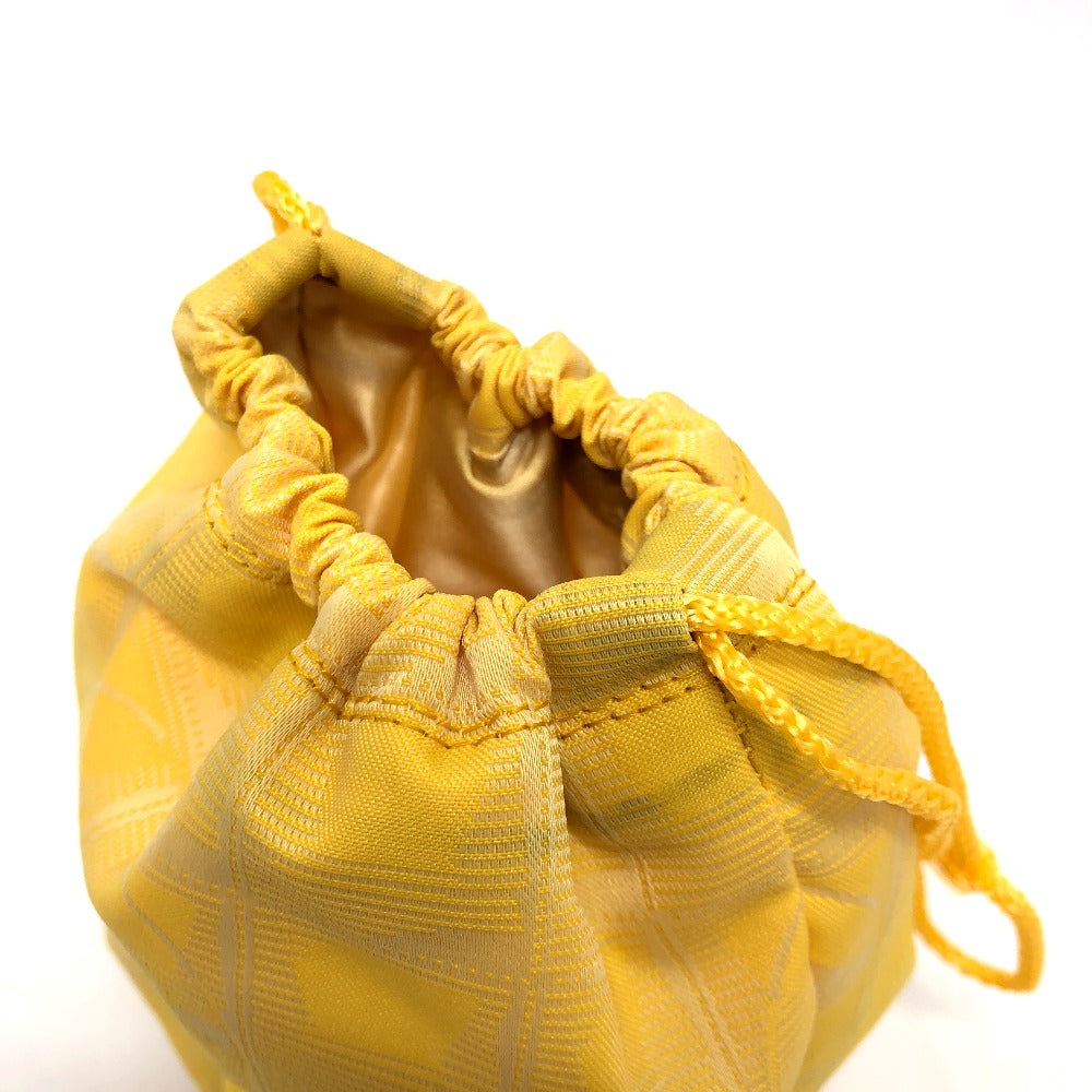 Chanel Pouch `14355 Canvas Yellow New Travel Line Drawstring Makeup Case Women