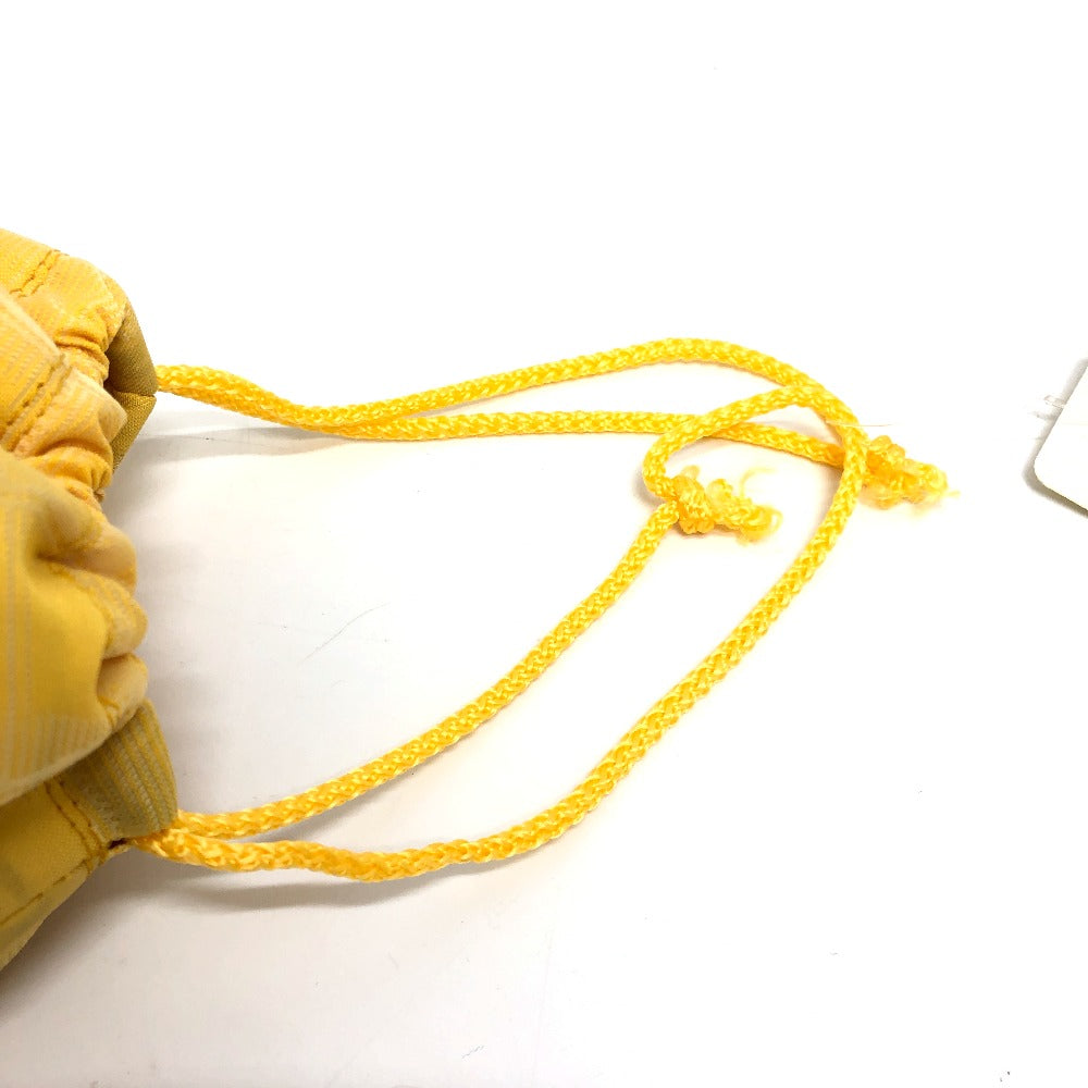 Chanel Pouch `14355 Canvas Yellow New Travel Line Drawstring Makeup Case Women