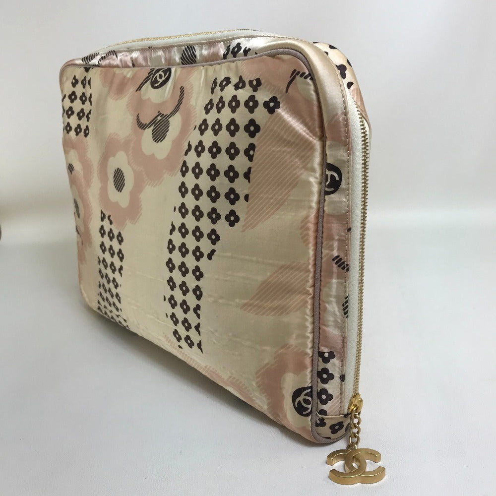 Chanel Travel Case Nylon Pink Camelia Women