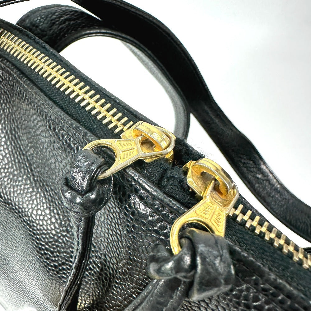 Chanel Shoulder Bag Caviar Skin Black Vintage Cc Coco Mark Decacoco Women